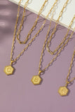 Double Sided Hexagon Initial Necklace