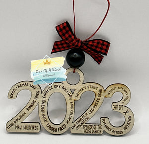 Wood 2023 Year In Review Ornament