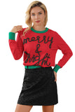 Black Merry Every Thing Glitter Slogan Sweatshirt
