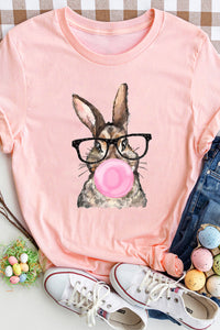 Easter Rabbit Graphic Crew Neck Tshirt