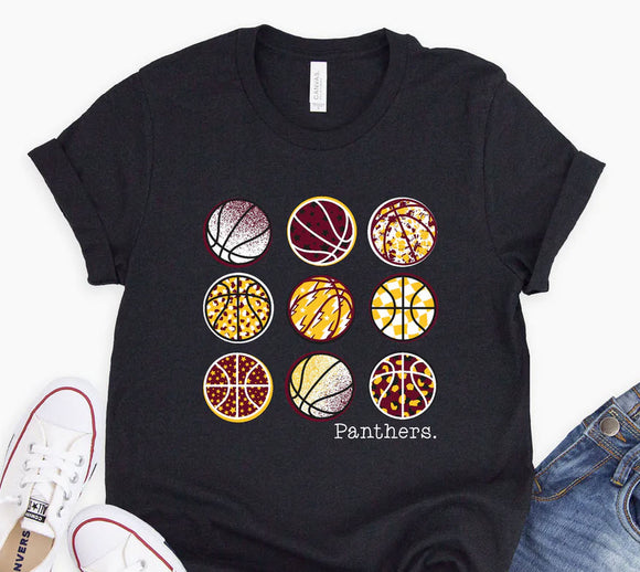 Bells Panthers Basketball Multi Toddler/Youth Tshirt
