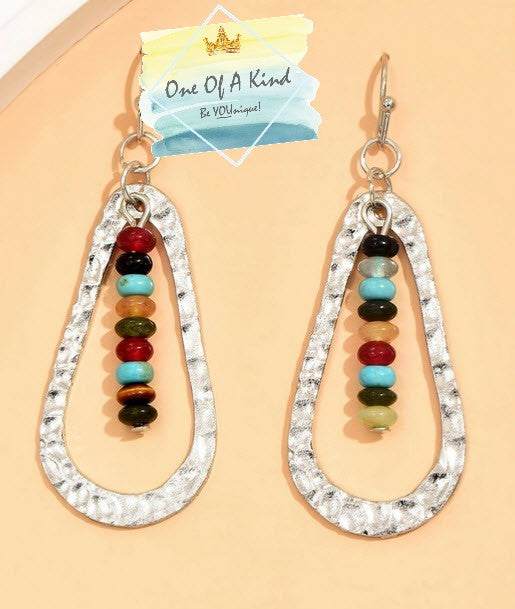 Boho Bead Water Drop Earrings