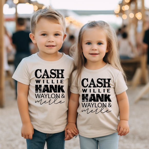 -Kids- Cash Willie Hank Waylon Merle