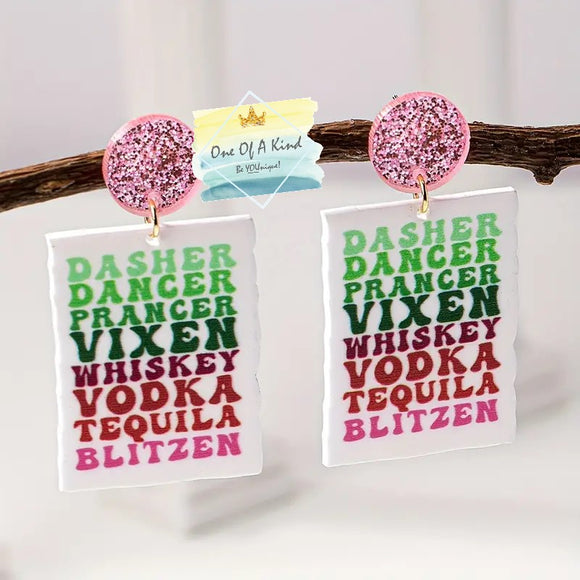Acrylic Dasher Dancer Prancer Earrings