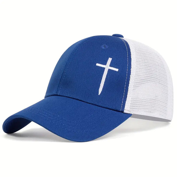 Embroidered Cross Trucker Cap