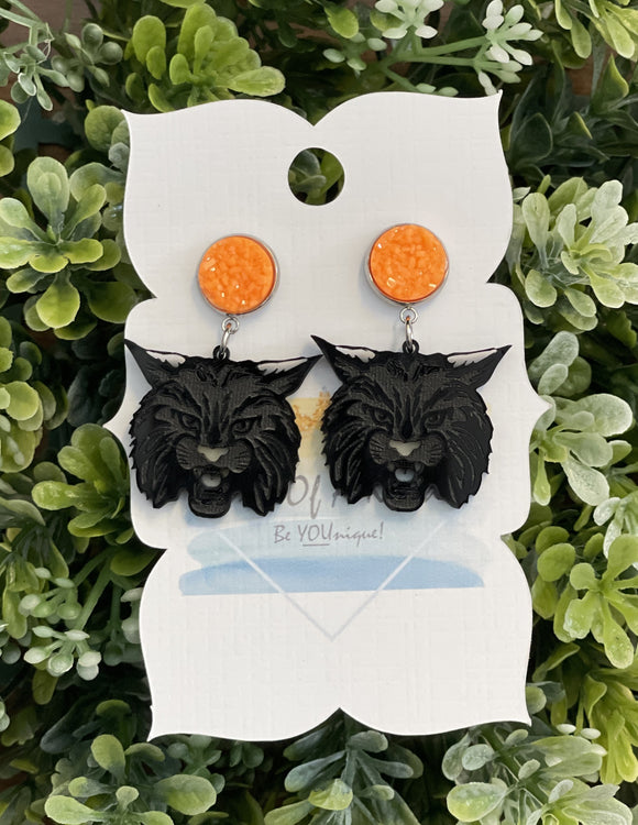 Druzy and Acrylic Tomcat Earrings