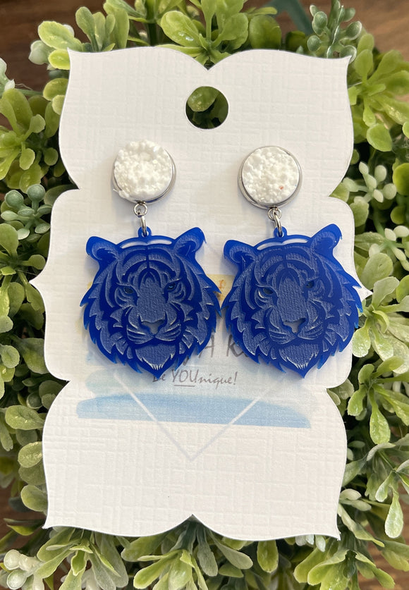 Druzy and Acrylic Tiger Earrings