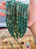 28" Green Chips Turquoise Necklace