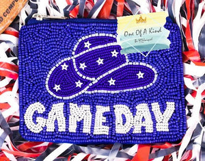 Hats Off Game Day Seed Bead Coin Purse