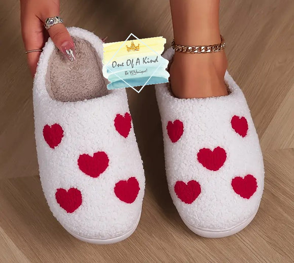 Heart Print Slippers