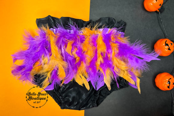 Halloween Feather Faux Leather Bloomies (FINAL SALE)