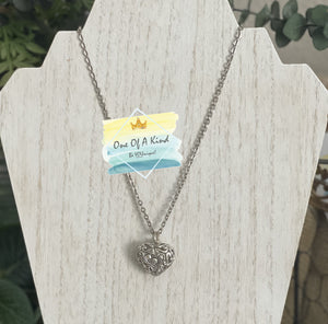 Puff Heart Pendant Chain Necklace