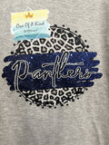 Panthers Gray Leopard Youth Tshirt