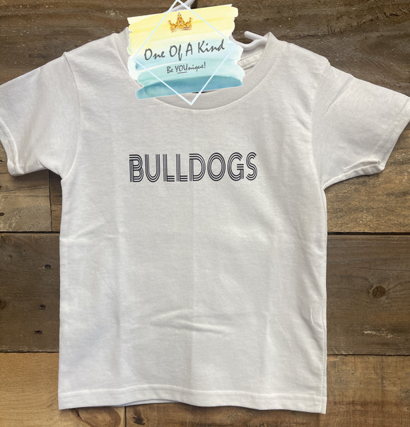 Bulldogs Stripe Word Onesie/Toddler/Youth Tshirt