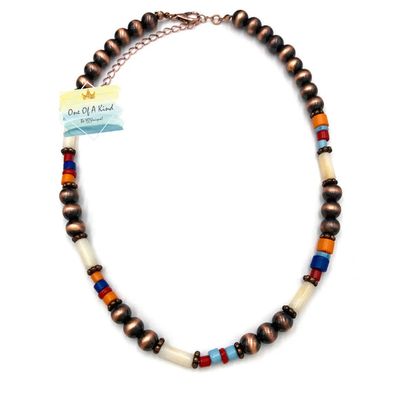 Navajo Bead Multi Color Choker Necklace