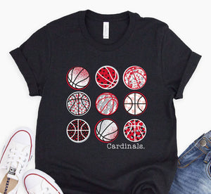 Pottsboro Cardinals Basketball Multi Toddler/Youth Tshirt