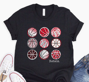 Sam Rayburn Rebels Basketball Multi Toddler/Youth Tshirt