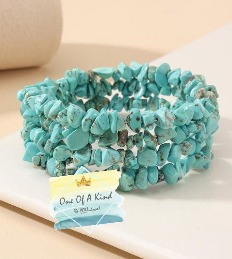 Turquoise Chip Wrap Bracelet