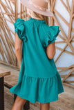 Tiered Ruffled Sleeves Pocket Mini Dress