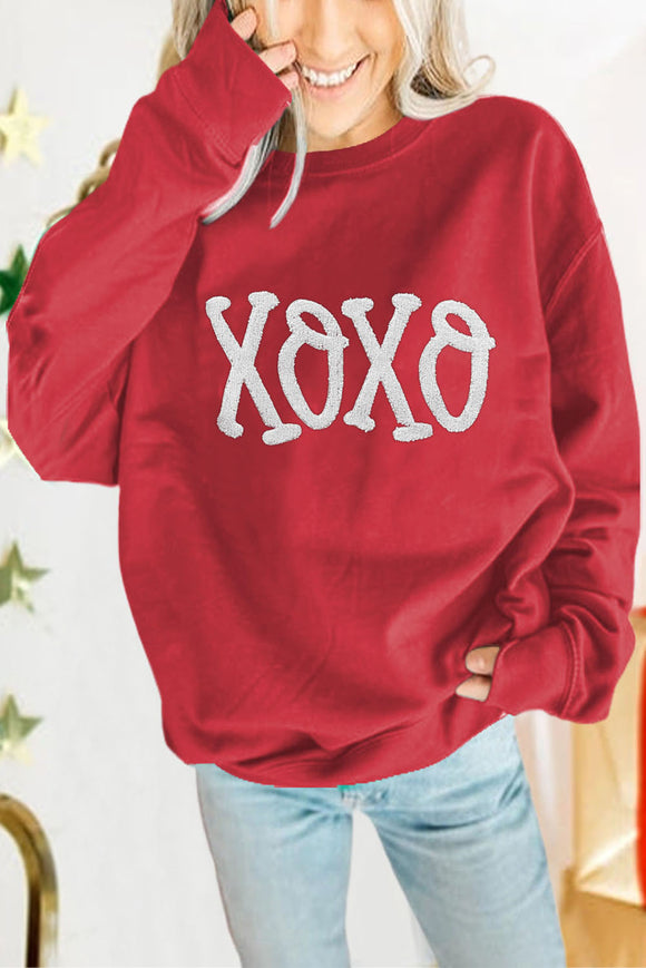 XOXO Chenille Crewneck Sweatshirt