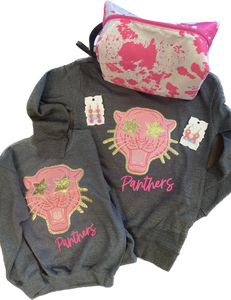 Pink Chenille Panther Sweatshirt