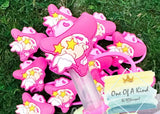 Preppy Pink Mascot Tumbler Straw Topper Cap