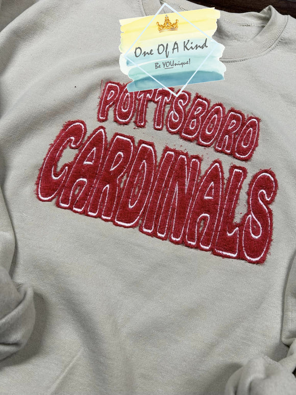 PRE-ORDER Raggedy Chenille Pottsboro Cardinals Youth Sweatshirt