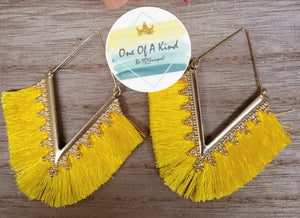 Embellished Dangle Tassel Earrings