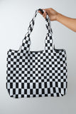 Checkerboard Lazy Wind Big Bag in Black & White