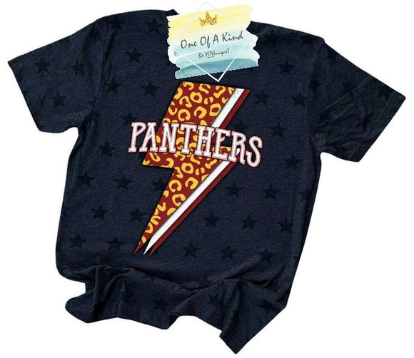 Bells Panthers Lightning Bolt Mascot Onesie/Toddler Tshirt