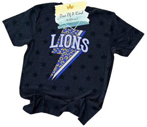 McKinney Lions Lightning Bolt Mascot Onesie/Toddler Tshirt