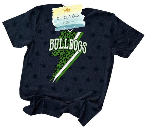 Tioga Bulldogs Lightning Bolt Mascot Tshirt