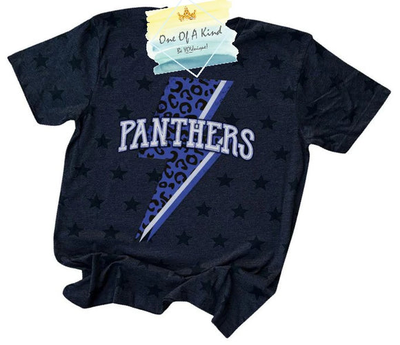 Van Alstyne Panthers Lightning Bolt Mascot Tshirt