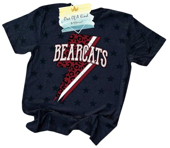 Bearcats Lightning Bolt Mascot Onesie/Toddler Tshirt