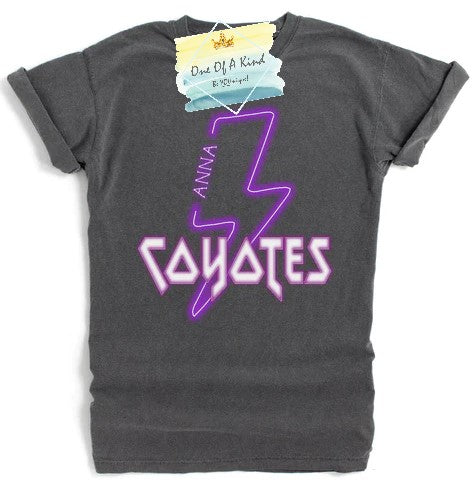 Anna Coyotes Neon Lightning Bolt Toddler/Youth Tshirt