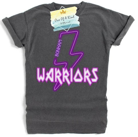 Bonham Warriors Neon Lightning Bolt Tshirt