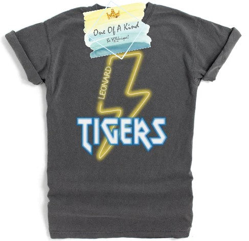 Leonard Tigers Neon Lightning Bolt Tshirt