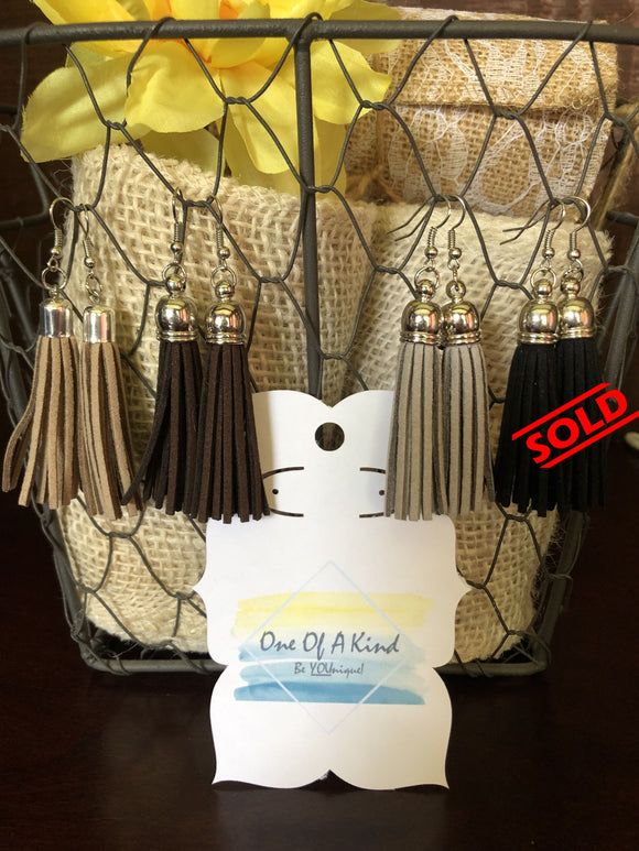 Suede Leather Tassels - ONE OF A KIND