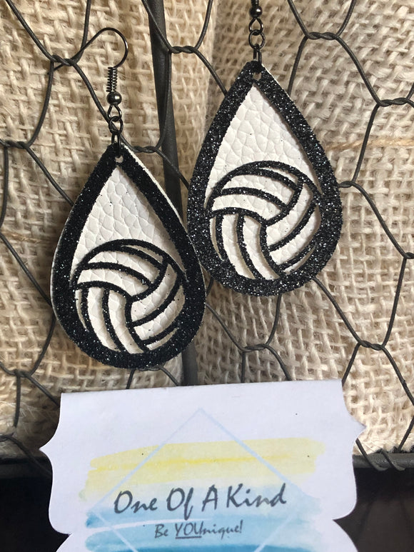 Volleyball Teardrop Earrings - ONE OF A KIND