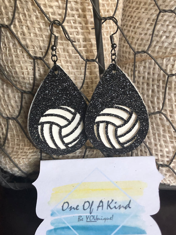 Volleyball Teardrop Earrings - ONE OF A KIND