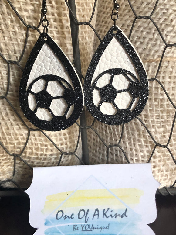 Soccer Teardrop Earrings - ONE OF A KIND