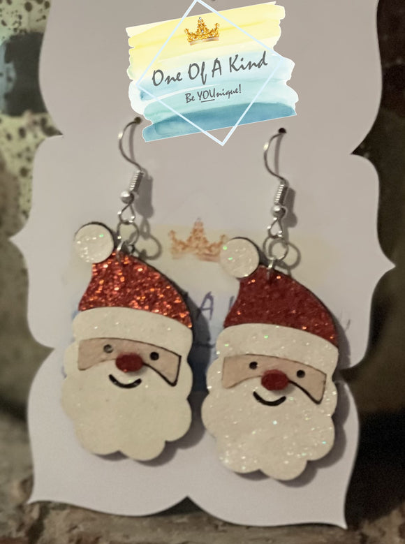 Wood Santa Earrings