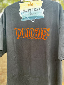 Tom Bean Tomcats Cutout Script Adult Tshirt