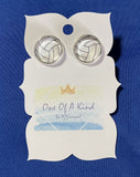 Volleyball Cabochon Stud Earrings