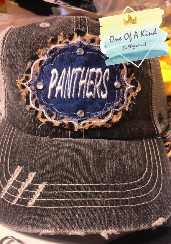 Panthers Embroidered Distressed Cap