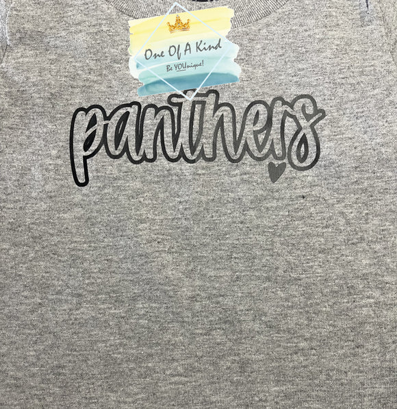 Panthers Cutout Script Adult Tshirt