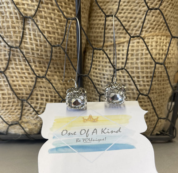 Kidney Style Hook Cushion Cut Pendant Earrings