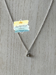 Chain and Faux Diamond Pendant Necklace