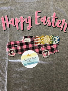 Happy Easter Truck Tshirt - ONE OF A KIND