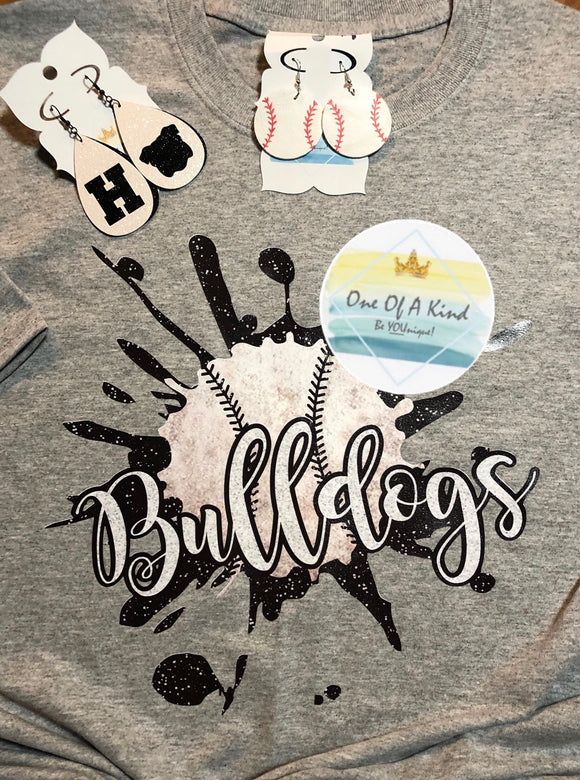 Howe Bulldogs Baseball Splat Tshirt